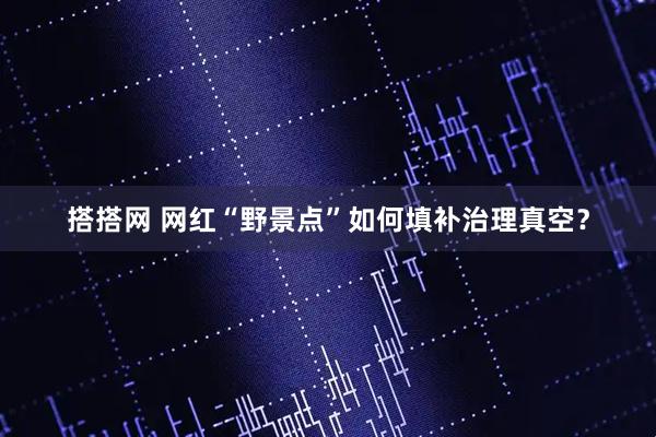搭搭网 网红“野景点”如何填补治理真空？